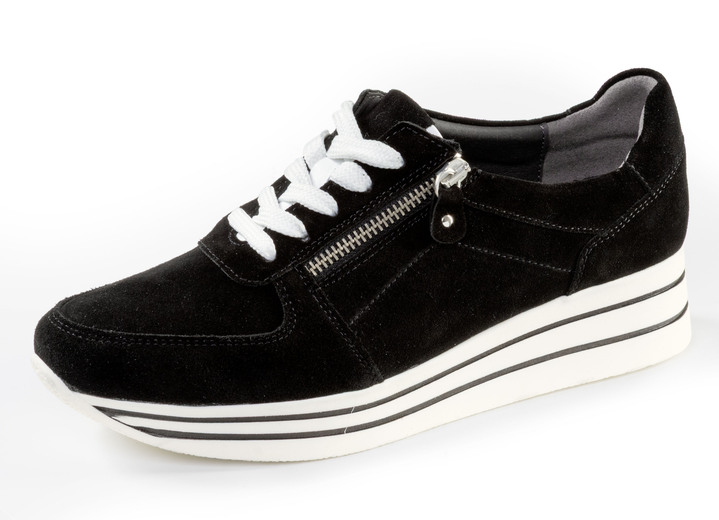 Damskor - ELENA EDEN, bekväma damsneakers, vidd G, med uttagbar fotbädd, i storlek 036 till 042, i färg SCHWARZ Utsikt 1