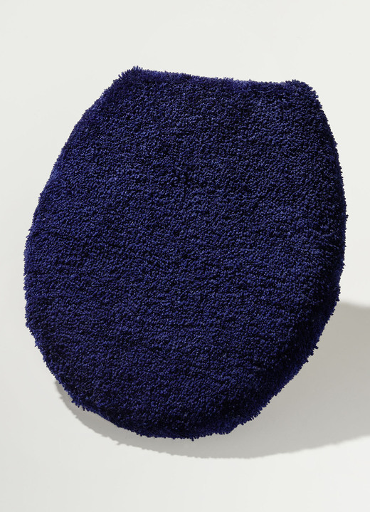 Badrumsinredning - Badrumsset med halkfri baksida, i storlek 100 (Halvrund matta, 50/ 80 cm) till 112 (Skydd för toalettlock, 47/ 50 cm), i färg BLAU Utsikt 1