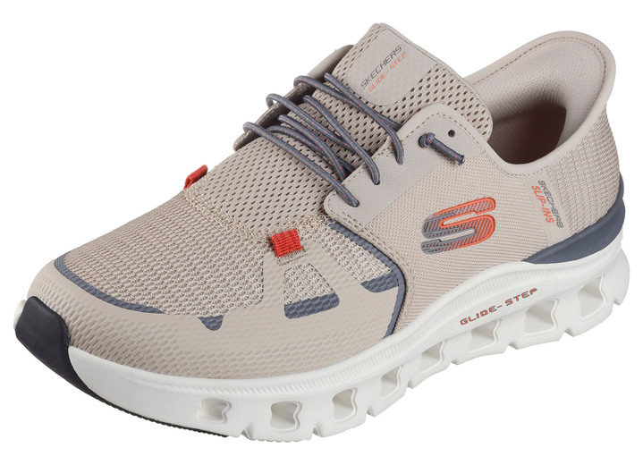 Loafers & snörskor - SKECHERS, herrsneakers, med gjuten slip-in-hälplatta, i storlek 040 till 048, i färg TAUPE-GRAU Utsikt 1