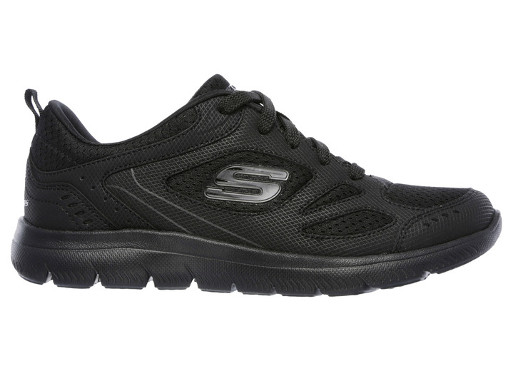 Damskor - SKECHERS, sportiga damsneakers, med nappaläderdetaljer, i storlek 036 till 041, i färg SCHWARZ Utsikt 1