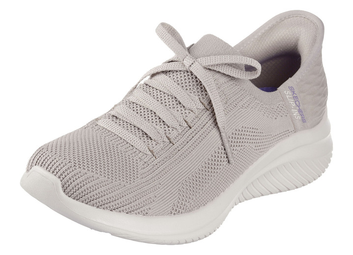 Damskor - SKECHERS, sportiga damsneakers, med gjuten slip-in-hälplatta, i storlek 036 till 041, i färg TAUPE Utsikt 1