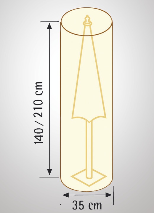 Trädgårdsredskap & tillbehör - Rivtåliga, väderbeständiga och andningsbara skyddsöverdrag, i färg BEIGE UNI, I utförande för paraply, höjd 140 cm Utsikt 1