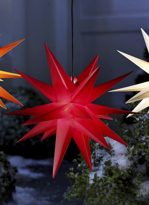 - Upplyst julstjärna med timer, i färg RÖD