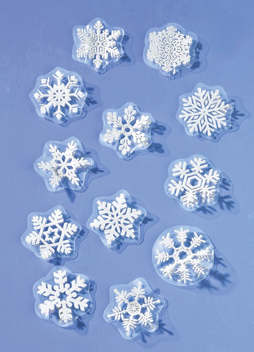 - 3D-snöflingor, uppsättning om 12, i färg