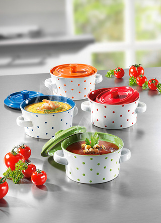Gourmetgrytor, 4 st, gjorda av brandsäker keramik