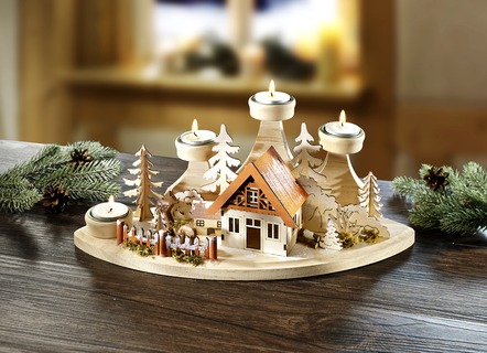 trä advent te ljushållare