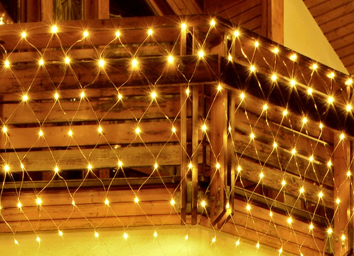 Vinterträdgård - LED-ljusnätverk med varmvitt ljus, i färg VARM-VIT, I utförande Med 64 lysdioder Utsikt 1