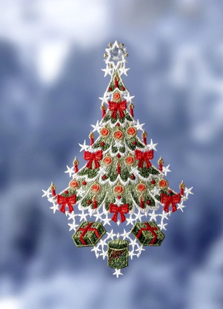 Fönsterbild Julgran gjord av äkta Plauenspets