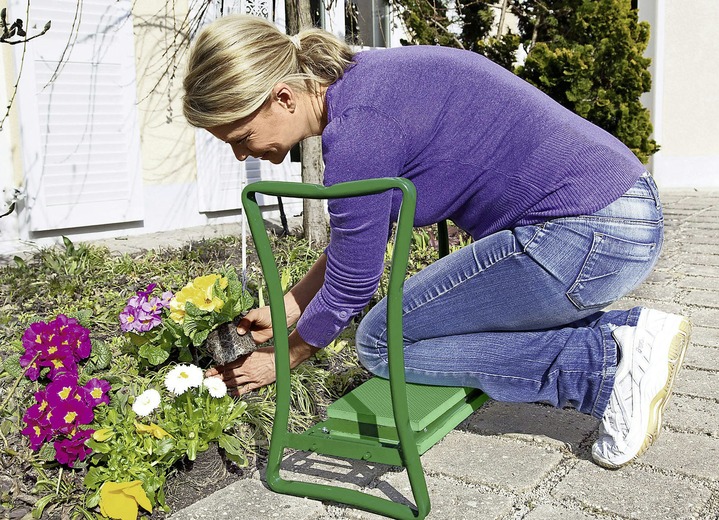 Trädgårdsskötsel - Knästol för sittande och knästående med metallram, i färg GRÖN Utsikt 1