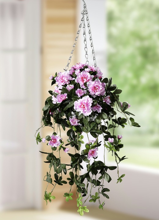 Trädgårdsdekoration - Azalea hängande korg, i färg GRÖNROSA