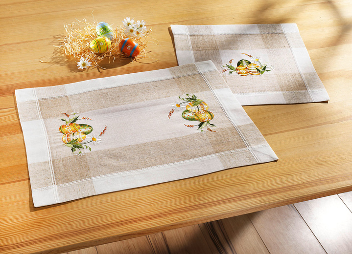 Prydnadskuddar & överdrag - Charmiga accessoarer med ett färgglatt påskäggsmotiv, i storlek 102 (löpare, 40x 85 cm) till 404 (örngott, 40x 40 cm), i färg MOUSSERANDE VIN Utsikt 1