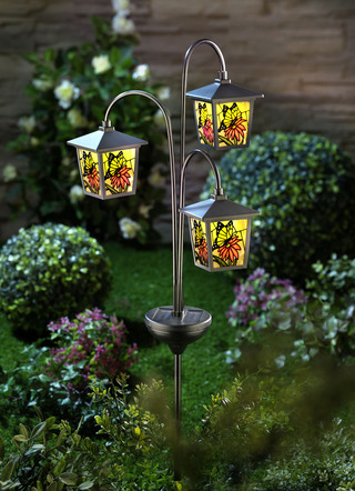 Solar lantern trio med fjärilsmotiv