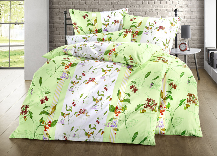 Påslakanset - Sängkläder i satäng från Mesana, i storlek 111 (40/80 cm + 135/200 cm) till 115 (80/80 cm + 155/220 cm), i färg GRÖN Utsikt 1
