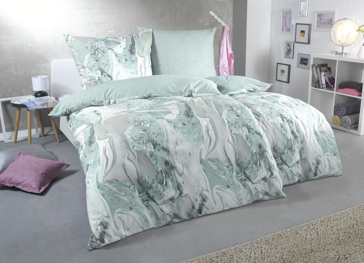 Påslakanset - Drömlika sängkläder i fin flannelette, i storlek 111 (40x80 cm + 135x200 cm) till 115 (80x80 cm + 155x220 cm), i färg MYNTA Utsikt 1