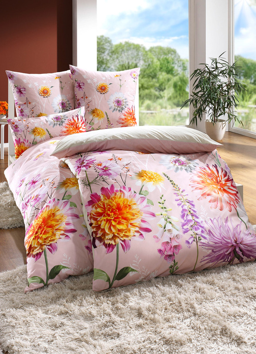 Påslakanset - Sängkläder i mjuk renforce-kvalitet, i storlek 111 (40x80 cm + 135x200 cm) till 115 (80x80 cm + 155x220 cm), i färg ROSA Utsikt 1