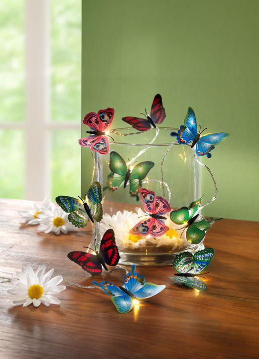 Presentidéer - LED felampor med 10 fjärilar, i färg FÄRGRIK