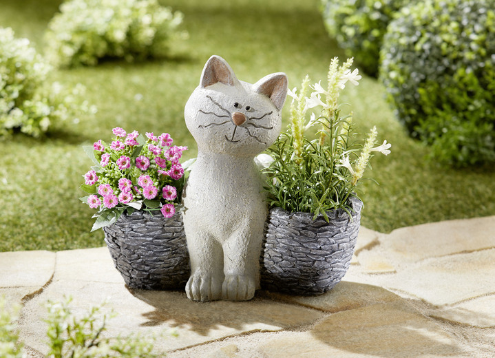 Blomkrukor & planteringskärl - Kattväxtkruka i polyresin, i färg GRÅ Utsikt 1