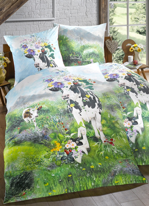 Påslakanset - Sänglinneset med sommarängsmotiv, i storlek 112 (80x80 cm + 135x200 cm) till 115 (80x80 cm + 155x220 cm), i färg FLERFÄRGAD Utsikt 1