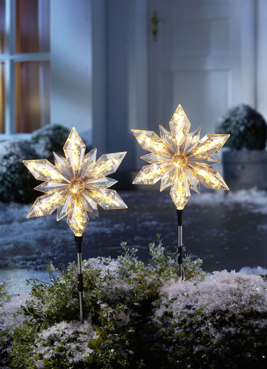 Vinterträdgård - Trädgårdsstakestjärna, set om 2, i färg VIT