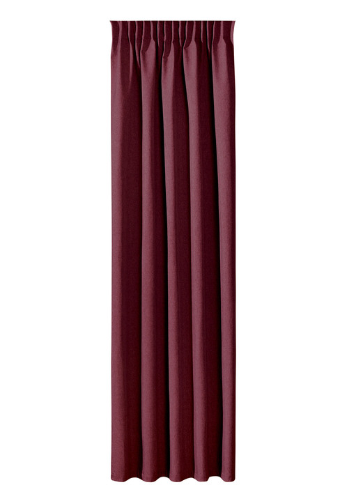 Klassisk - Energisnåla mörkläggningssjalar i linnelook, i storlek 365 (H145xW135 cm) till 464 (H245xW270 cm), i färg BORDEAUX Utsikt 1