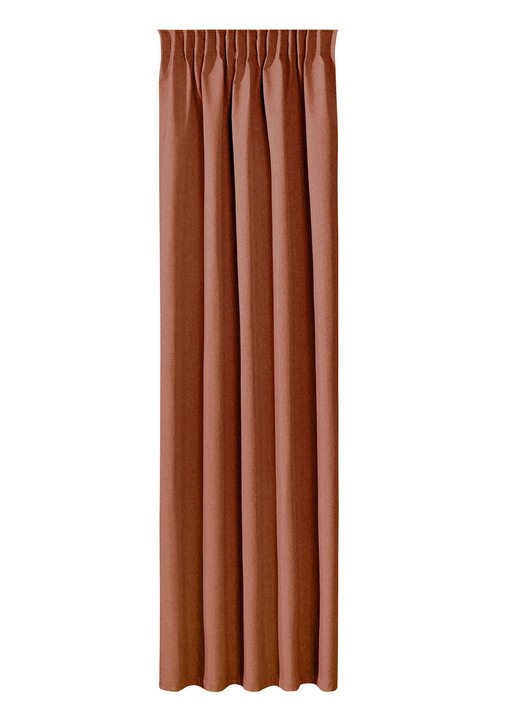 Klassisk - Energisnåla mörkläggningssjalar i linnelook, i storlek 365 (H145xW135 cm) till 464 (H245xW270 cm), i färg TERRA Utsikt 1