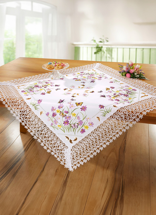 Prydnadskuddar & överdrag - Bords- och rumsdekoration med spetsbård, i storlek 101 (doily, 35x 50 cm) till 404 (örngott, 40x 40 cm), i färg VIT-FÄRGERIGT Utsikt 1