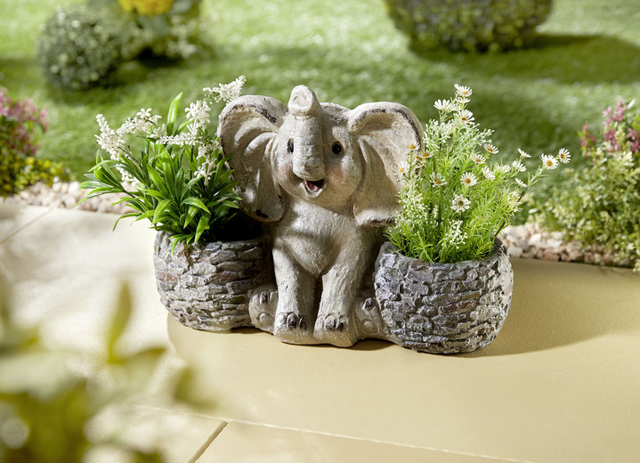 Blomkrukor & planteringskärl - Elefantväxtkruka av polyresin, i färg GRÅ Utsikt 1