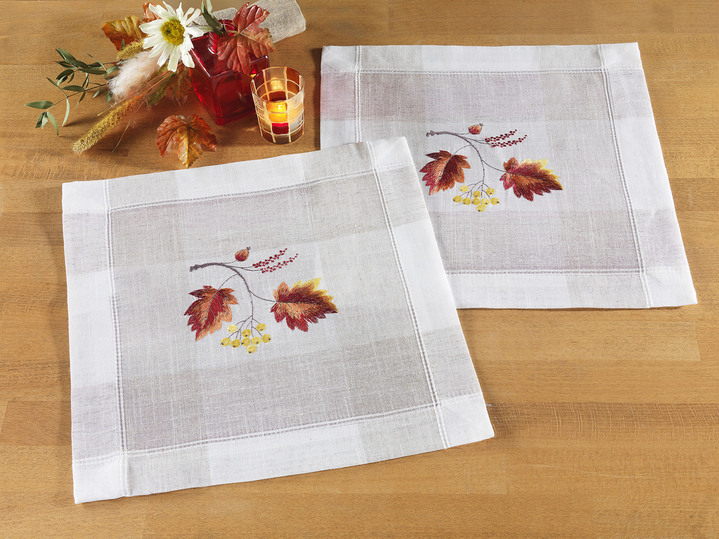 Prydnadskuddar & överdrag - Broderad bords- och rumsdekoration, i storlek 101 (doily, 35x 50 cm) till 404 (örngott, 40x 40 cm), i färg MOUSSERANDE VIN Utsikt 1