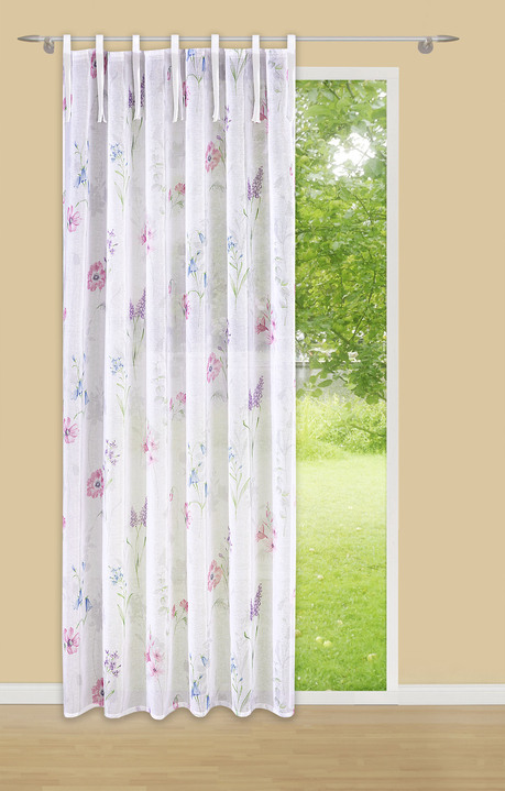 Gardiner - Dekorativ halsduk med blommotiv, i storlek 358 (H145xW140 cm) till 456 (H245xW140 cm), i färg FLERFÄRGAD Utsikt 1