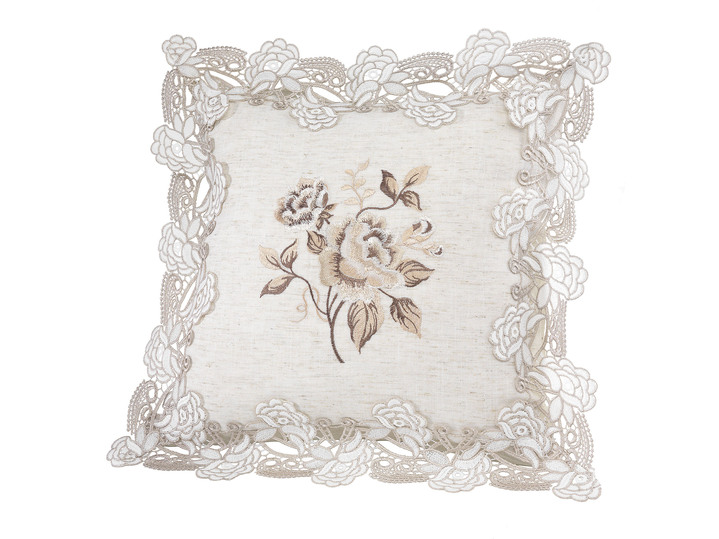 Prydnadskuddar & överdrag - Bords- och rumsdekoration med spetsbård, i storlek 100 (ovala doilies, 30 x 45 cm) till 404 (örngott, 40x 40 cm), i färg BEIGE Utsikt 1