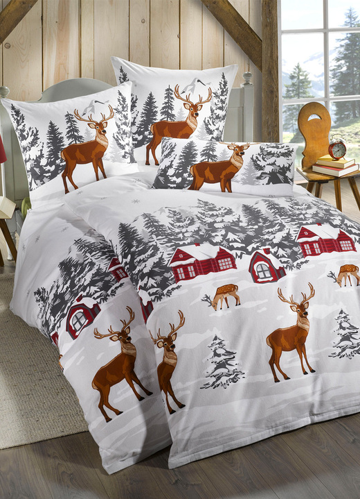 Påslakanset - Sänglinne i mjuk flanellkvalitet, i storlek 111 (40x80 cm + 135x200 cm) till 115 (80x80 cm + 155x220 cm), i färg FLERFÄRGAD Utsikt 1