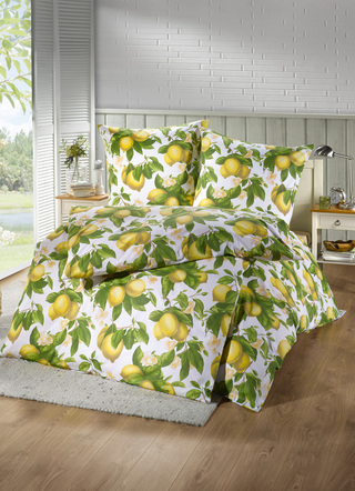 Sängkläder set tryckt på båda sidor med citrondesign
