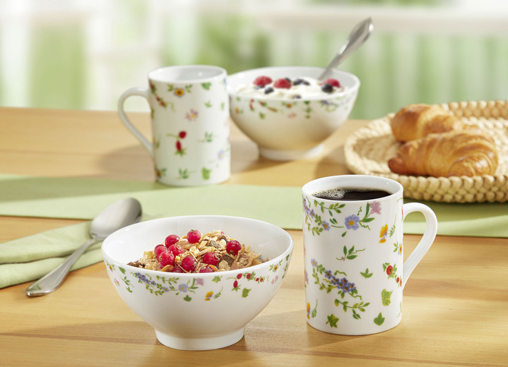 Hushåll - Millefiori porslinsservis av högkvalitativt vitt porslin, i färg , I utförande Millefiori-muggar, set med 6 st Utsikt 1