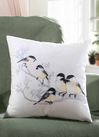 Kuddfodral med fågelmotiv