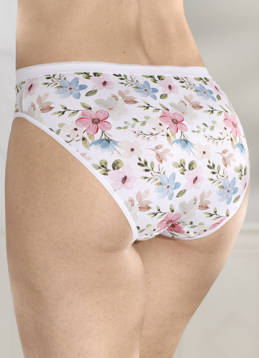 Trosor - Tre-pack trosor med färgglad blommig design, i storlek 036 till 048, i färg VIT-ROSA-GRÖN-FÄRGERIGT Utsikt 1