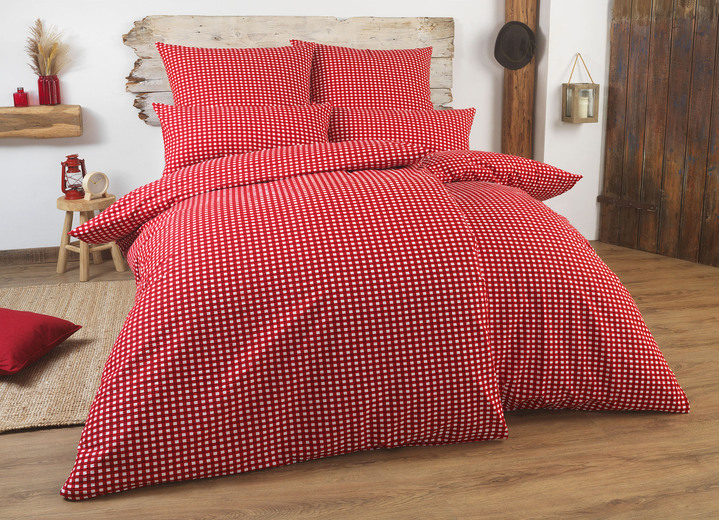 Florella - Bäddset med dragkedja, i storlek 111 (40x80 cm + 135x200 cm) till 115 (80x80 cm + 155x220 cm), i färg RÖD Utsikt 1