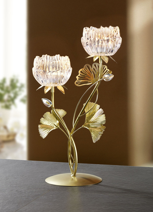 Heminredning - Elegant värmeljushållare i metall och glas, i färg GOLD