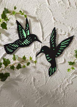 Väggdekoration "Hummingbird" set om 2 lyser i mörkret