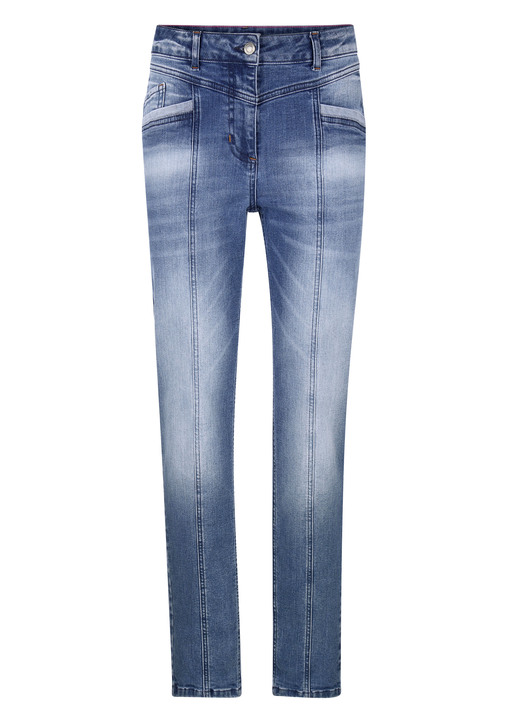 - Jeans i 5-ficksmodell, i storlek 019 till 052, i färg SVART-VITT Utsikt 1