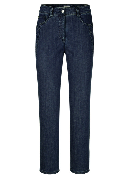- Ankellånga jeans i 5-ficksform, i storlek 019 till 050, i färg SVART-VITT Utsikt 1