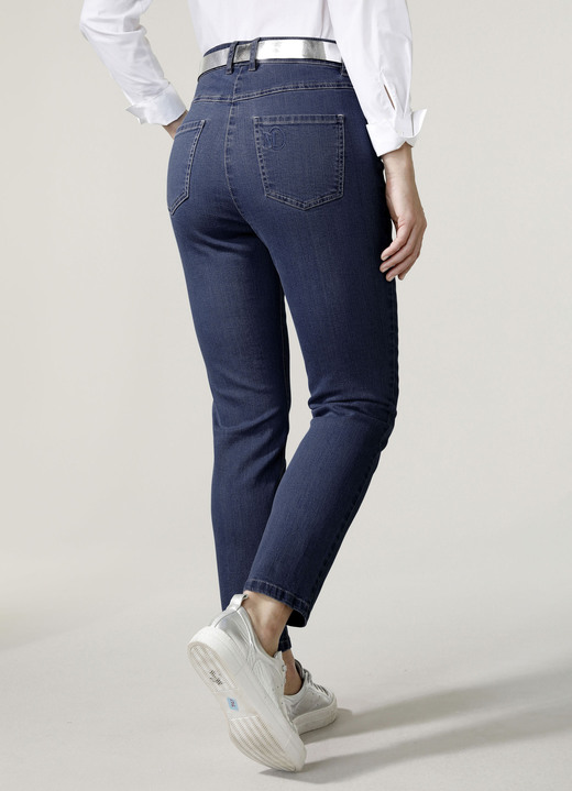 - Ankellånga jeans i 5-ficksform, i storlek 019 till 052, i färg DUNKELBLAU Utsikt 1
