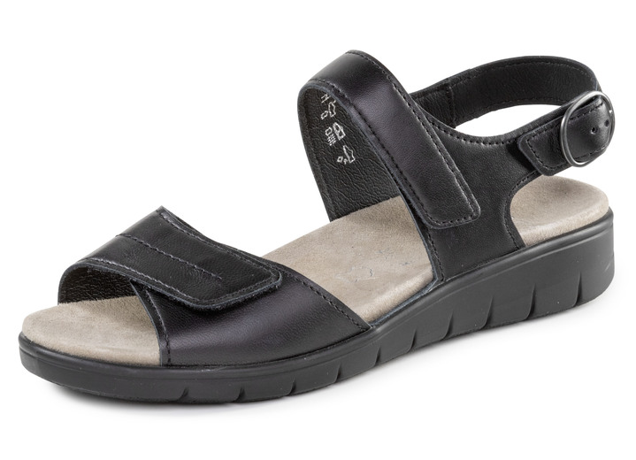 Damskor - ELENA EDEN sandal med justerbar hälrem, i färg SCHWARZ Utsikt 1