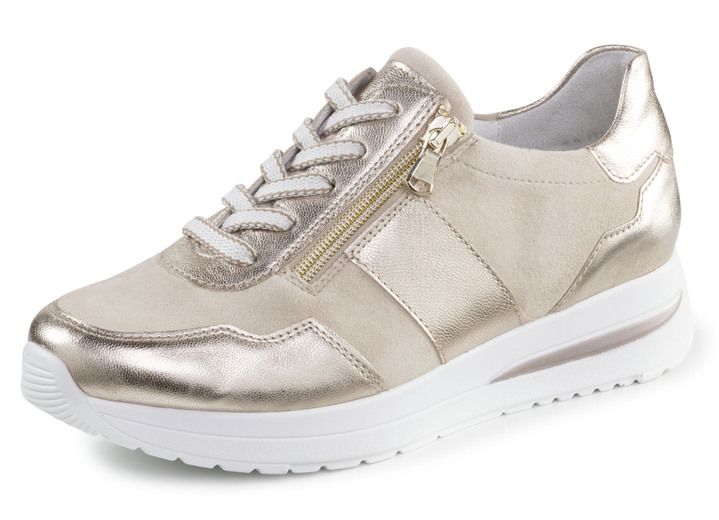 Damskor - ELENA EDEN sneakers av nappaläder, i storlek 3 1/2 till 8, i färg MATTGOLD-BEIGE Utsikt 1
