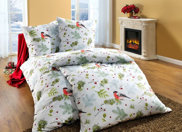 B&auml;ddset i flanell med dragkedja 