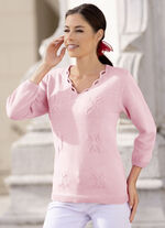 Pullover med dekorativa Ausschnitt ROSA
