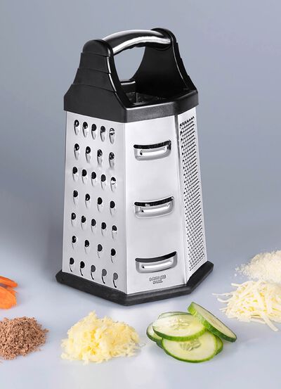 Professionellt sexkantigt rivj&auml;rn med blad i rostfritt st&aring;l 