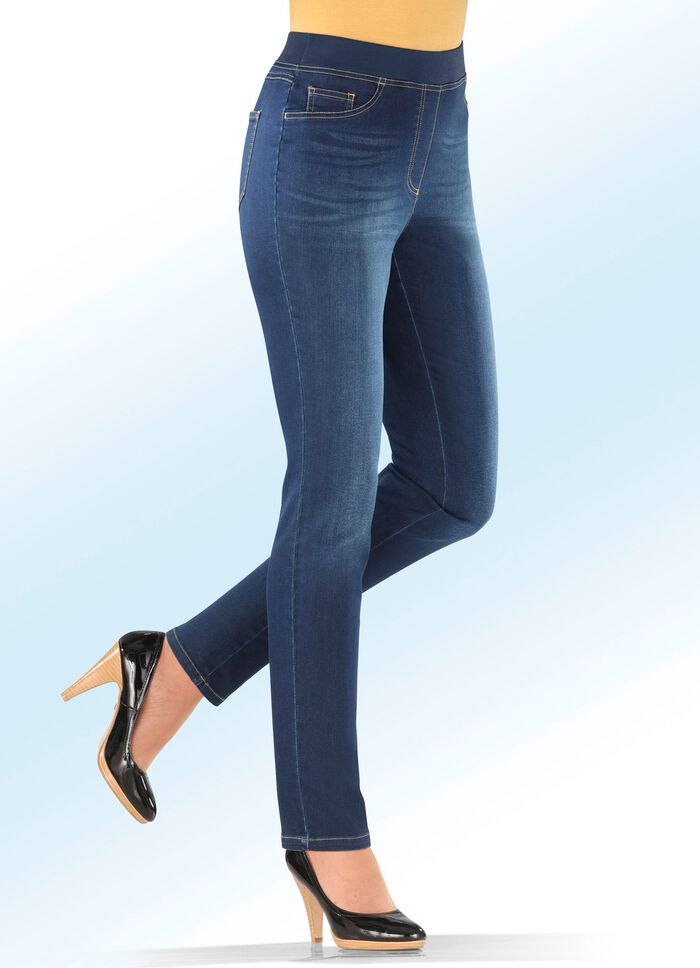 Power-Stretch-jeans i slip-on-modell 
