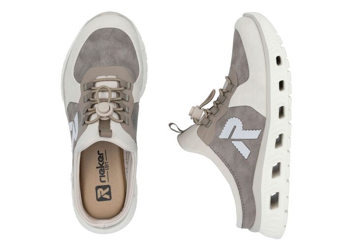 Rieker tofflor med elastiskt snabbsn&ouml;rningssystem med propp 