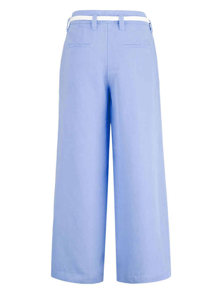 Culottes med ett trendigt snörbälte AZURBLÅ