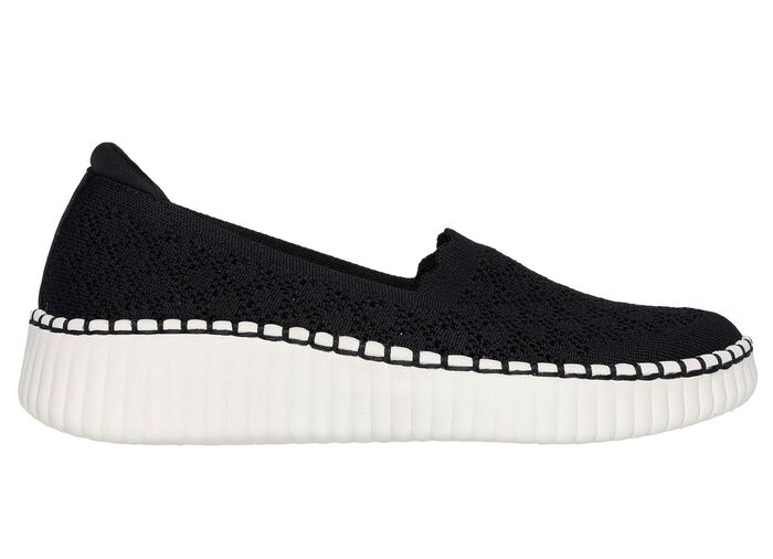 SKECHERS toffel av stretchigt stickat material SVART